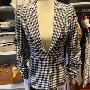 Veronica Beard Dickey Blazer in Black & White Gingham